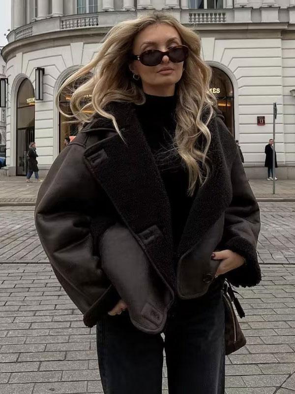 GINA™ | Braune Lederjacke