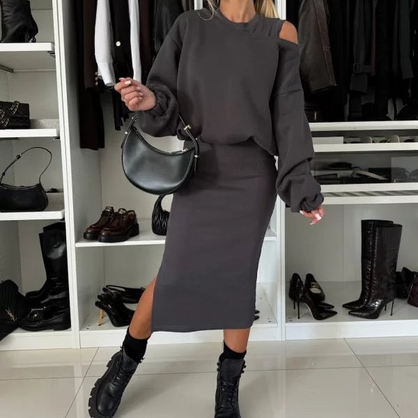 LINA™ | Sweatshirt & Ärmelloses Kleid 2-Teiliges Set