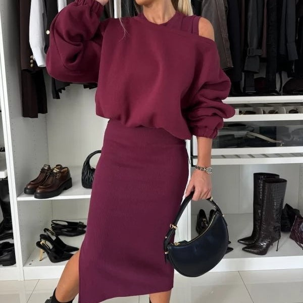LINA™ | Sweatshirt & Ärmelloses Kleid 2-Teiliges Set
