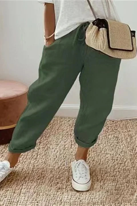 Yaron™ | Solide Hose mit Schräger Tasche und Kordelzug am Bund