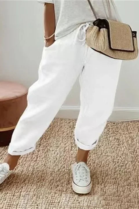 Yaron™ | Solide Hose mit Schräger Tasche und Kordelzug am Bund