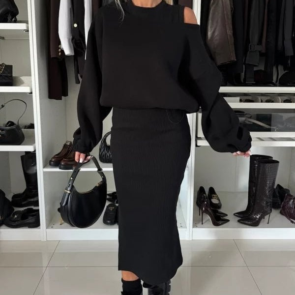 LINA™ | Sweatshirt & Ärmelloses Kleid 2-Teiliges Set