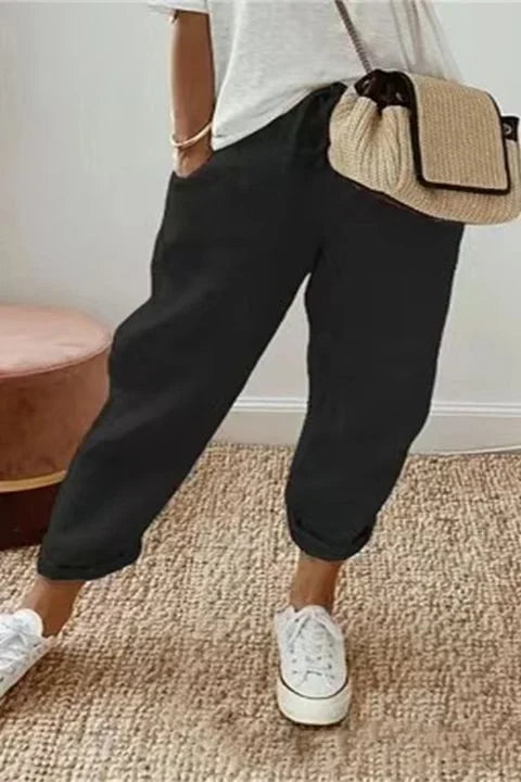 Yaron™ | Solide Hose mit Schräger Tasche und Kordelzug am Bund