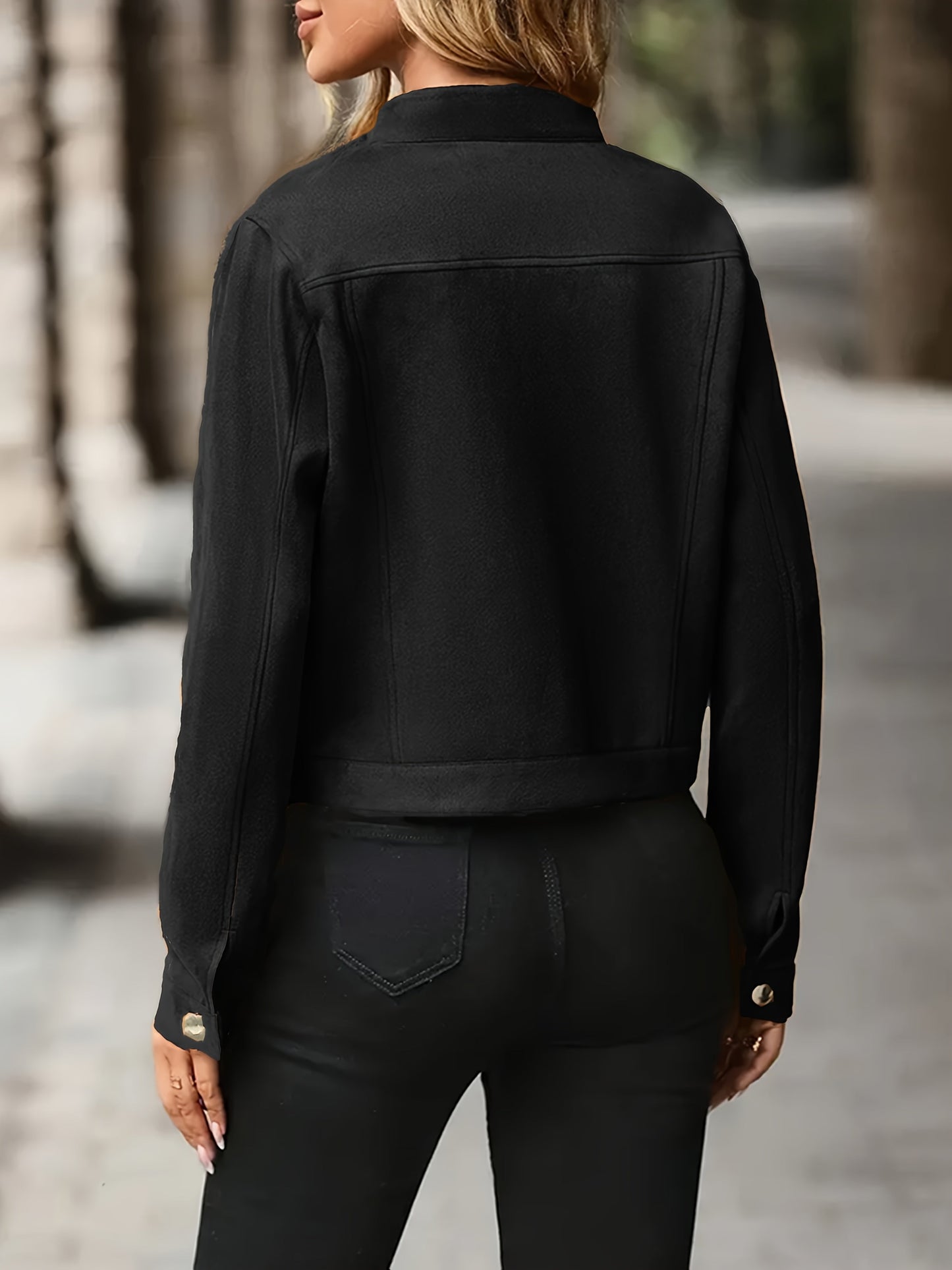 Slavica™ | Vintage Jacke Mit Langen Ärmeln Und Knöpfen Vorne