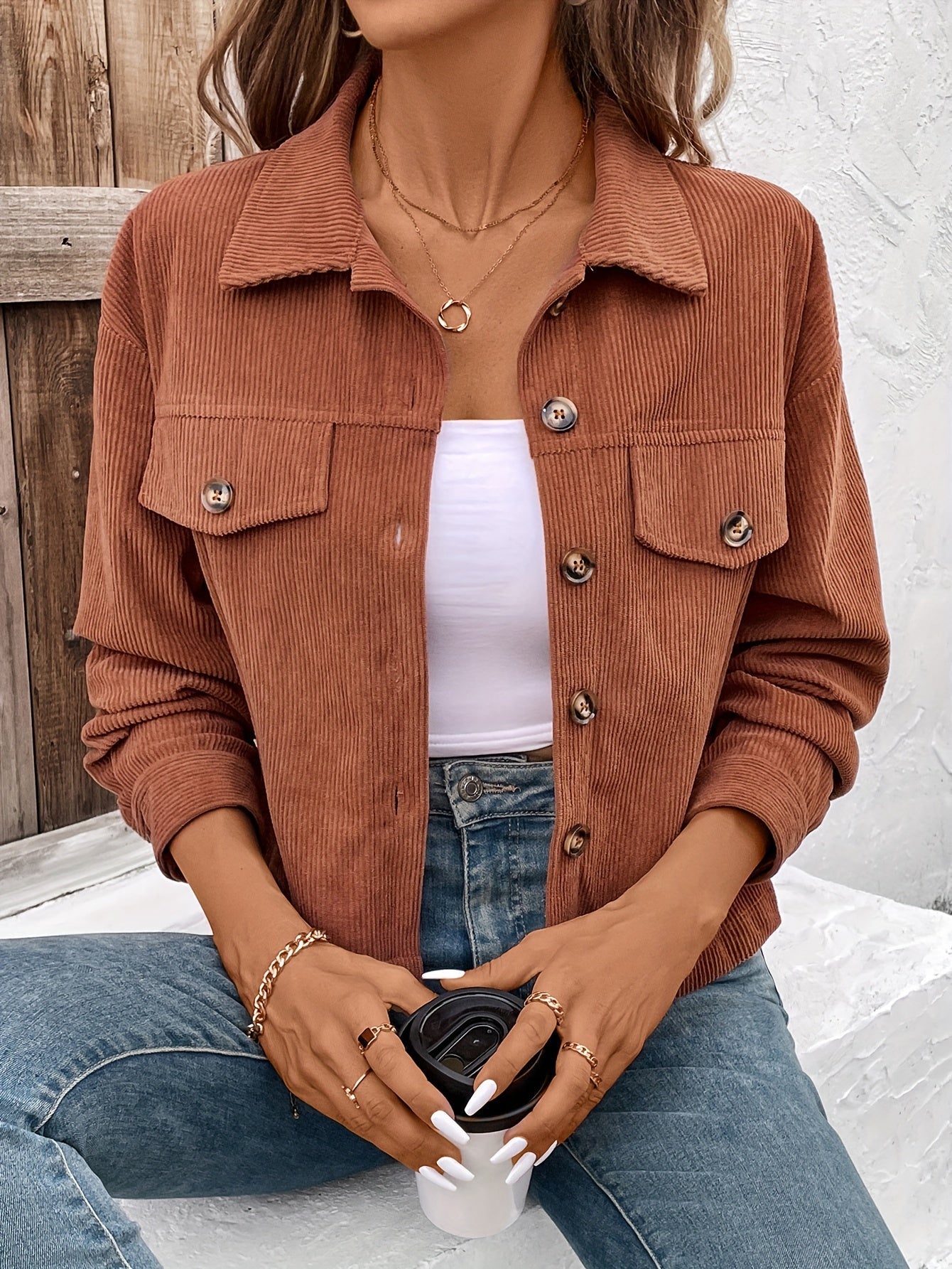 Nichola™ | Langärmelige Jacke Mit Knopfleiste
