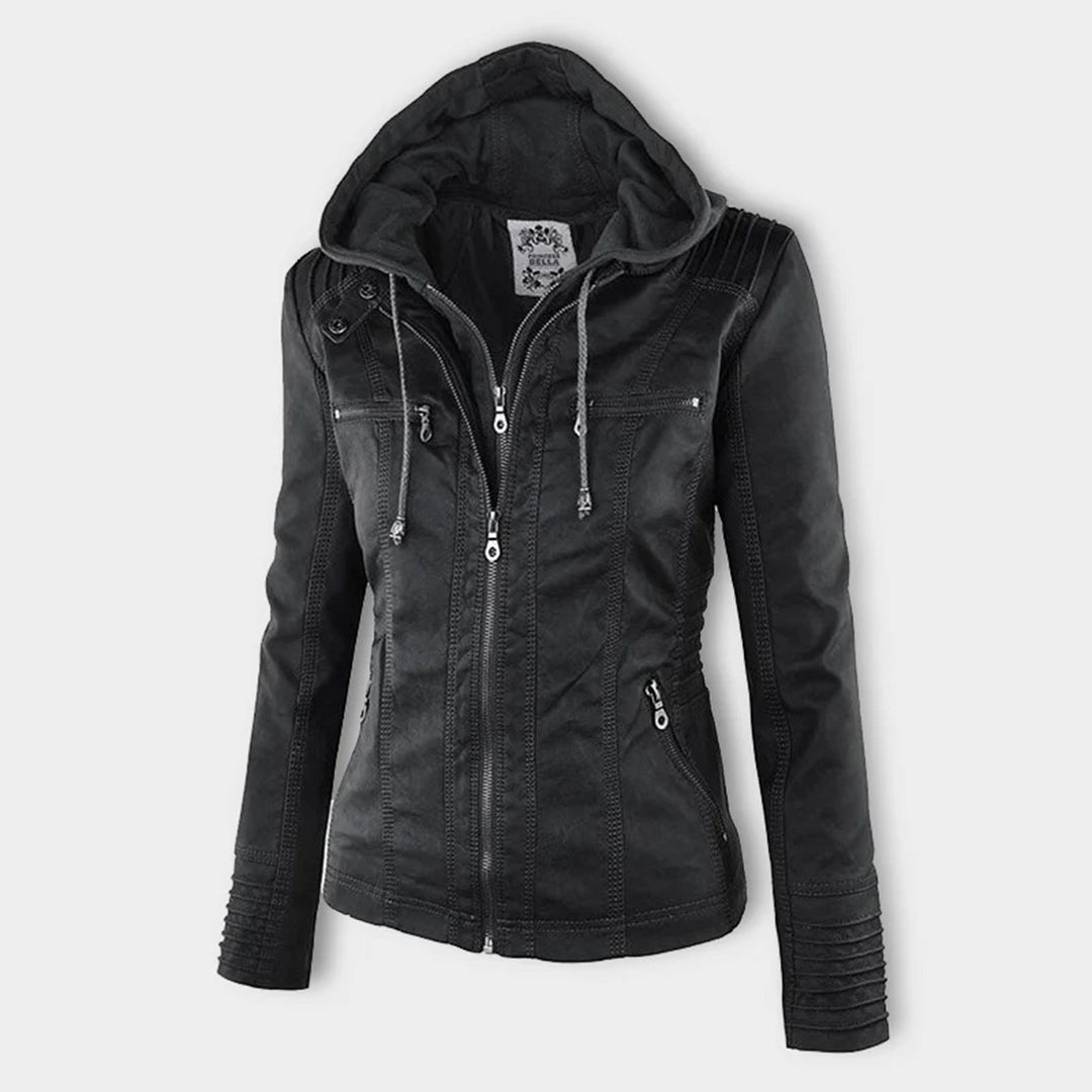 Bellini™ | Modische Lederjacke mit Kapuze