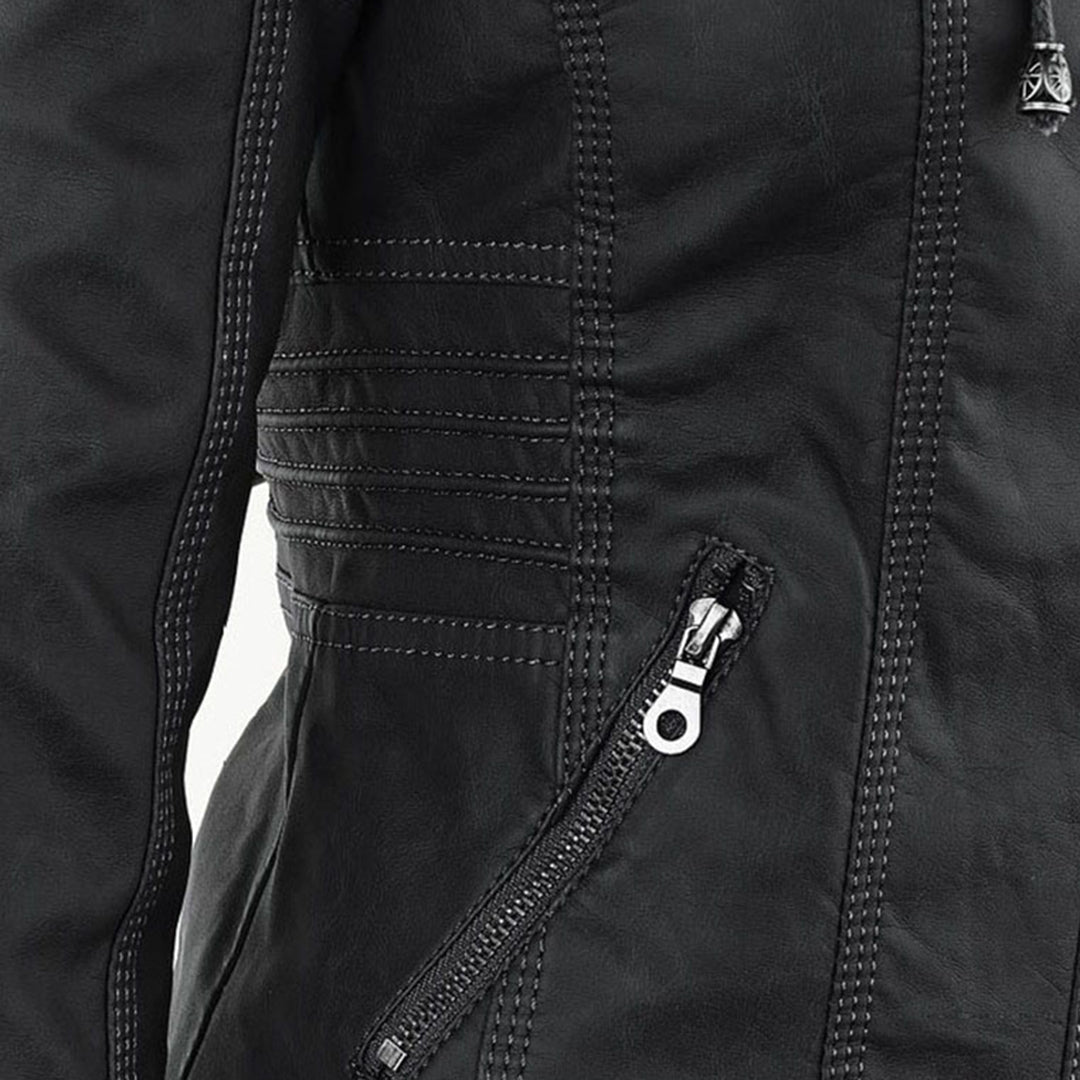 Bellini™ | Modische Lederjacke mit Kapuze