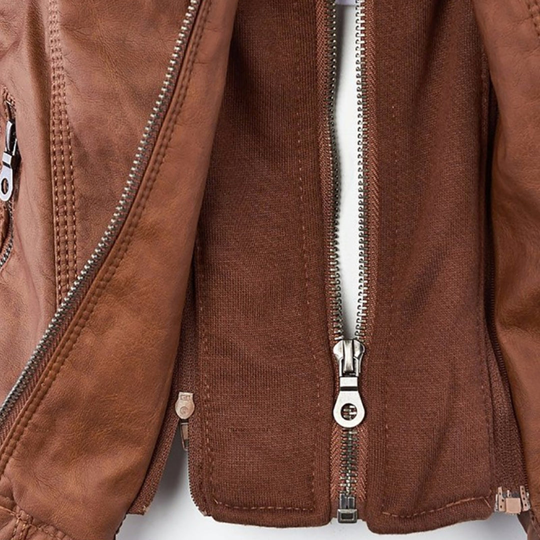Bellini™ | Modische Lederjacke mit Kapuze