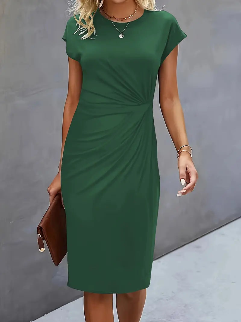 Adelina™ | Stilvolles Kleid Mit Rundhalsausschnitt