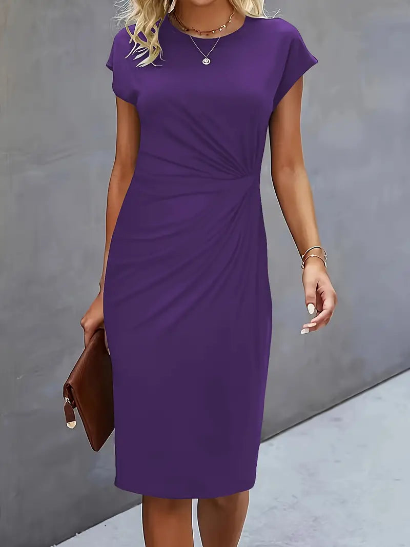Adelina™ | Stilvolles Kleid Mit Rundhalsausschnitt