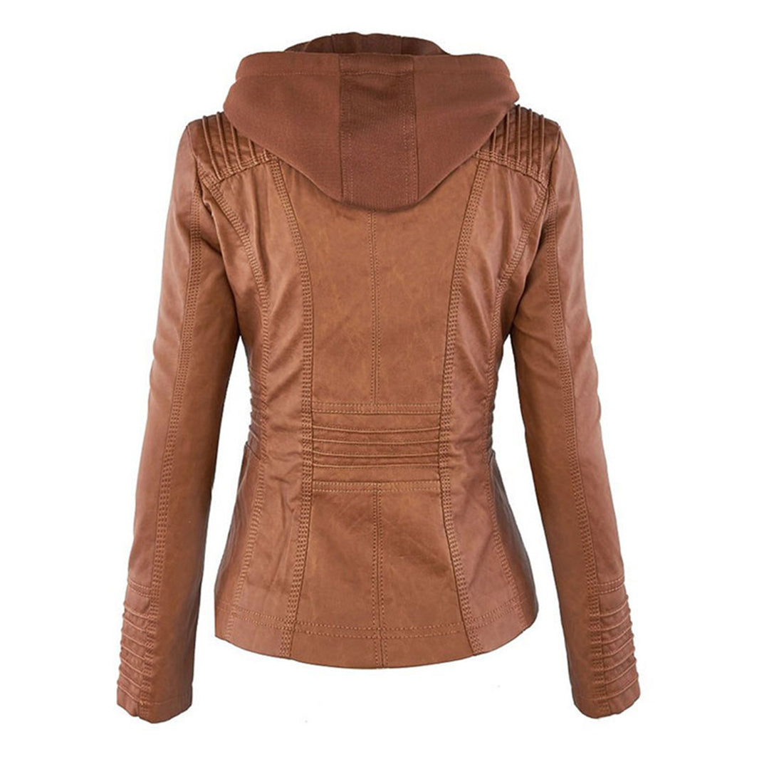 Bellini™ | Modische Lederjacke mit Kapuze