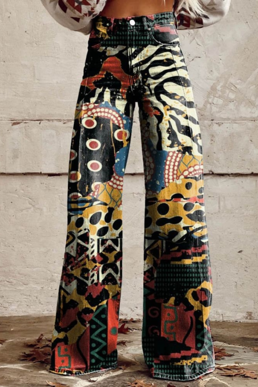 Randolph – Stilvolle Boho Vintage Hose Mit Weitem Bein