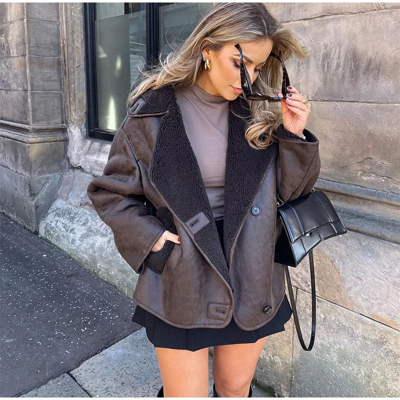 GINA™ | Braune Lederjacke