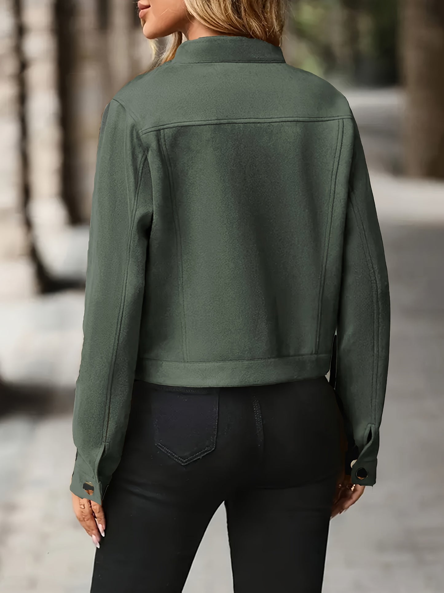 Slavica™ | Vintage Jacke Mit Langen Ärmeln Und Knöpfen Vorne