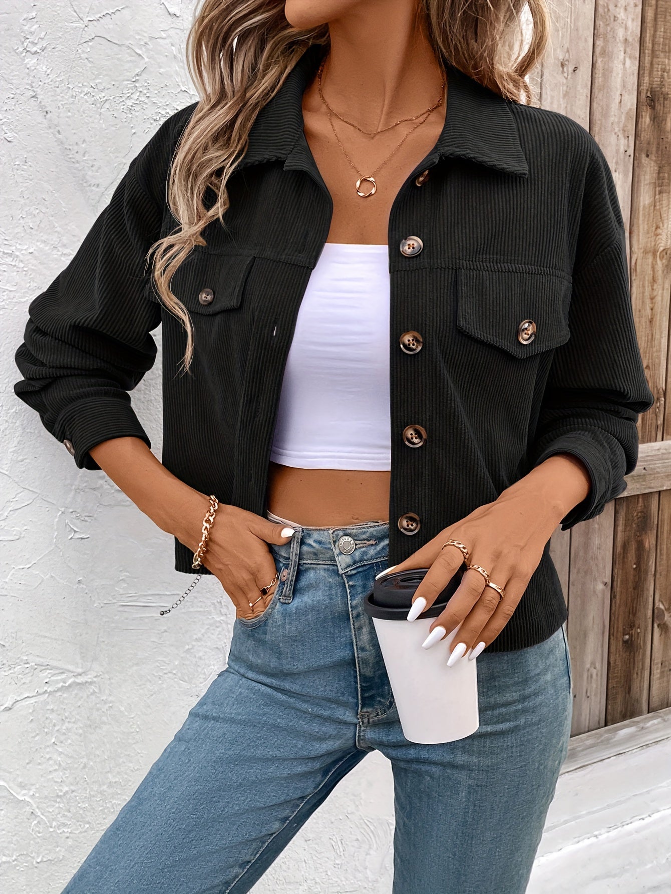 Nichola™ | Langärmelige Jacke Mit Knopfleiste