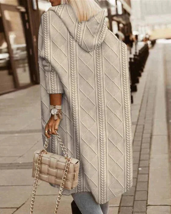 JISKA™ | Lange Strickjacke mit Kapuze