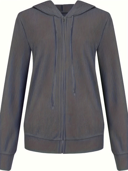 Moira™ | Langärmelige Kapuzenjacke Mit Reißverschluss Und Kordelzug