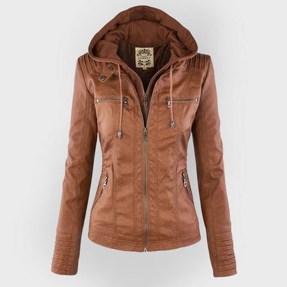 Bellini™ | Modische Lederjacke mit Kapuze