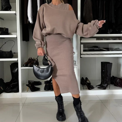 LINA™ | Sweatshirt & Ärmelloses Kleid 2-Teiliges Set