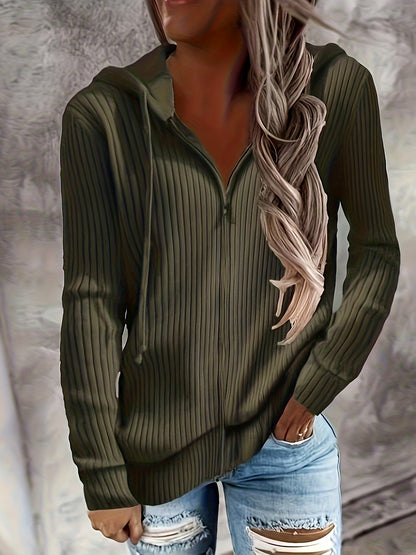 Moira™ | Langärmelige Kapuzenjacke Mit Reißverschluss Und Kordelzug