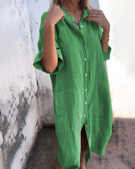 Aguilera™ | Stilvolles Hemd Kleid Mit Knöpfen