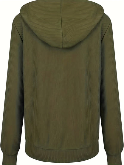 Moira™ | Langärmelige Kapuzenjacke Mit Reißverschluss Und Kordelzug