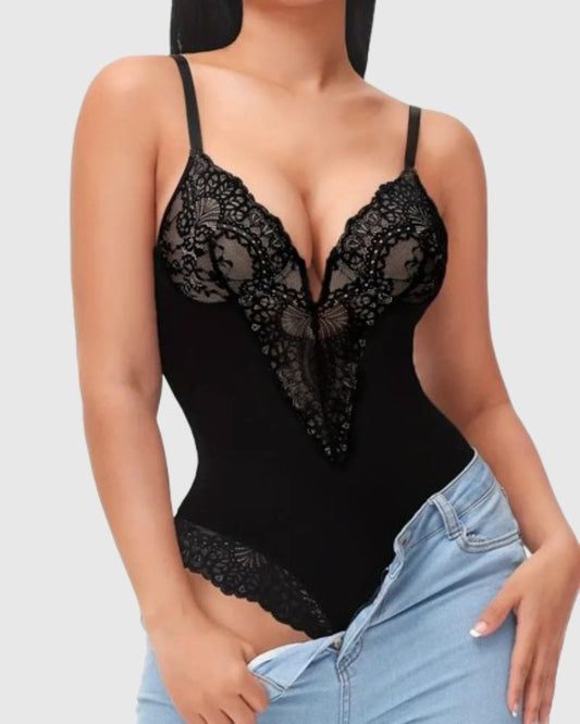 Tyros™ | Spitzen Tanga Body Damen V-Ausschnitt