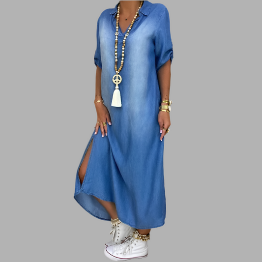 LEA™ | Jeansstil Maxikleid