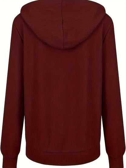 Moira™ | Langärmelige Kapuzenjacke Mit Reißverschluss Und Kordelzug