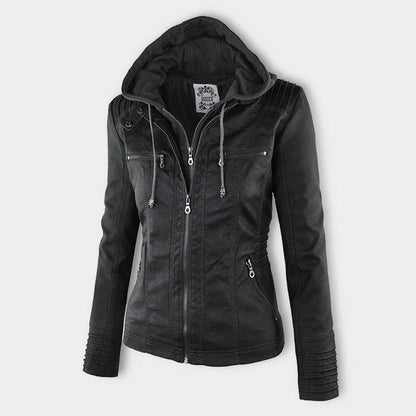 Bellini™ | Modische Lederjacke mit Kapuze