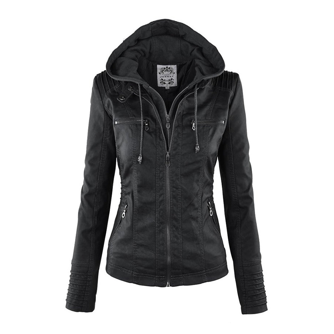 Bellini™ | Modische Lederjacke mit Kapuze
