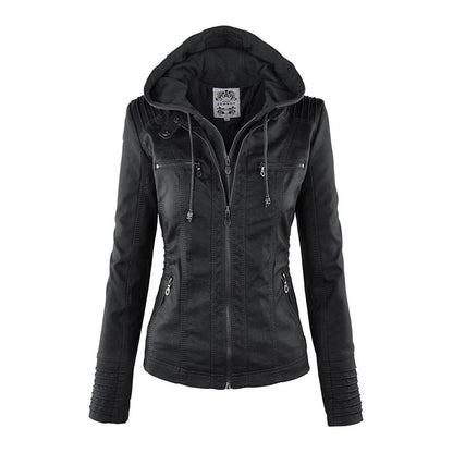 Bellini™ | Modische Lederjacke mit Kapuze