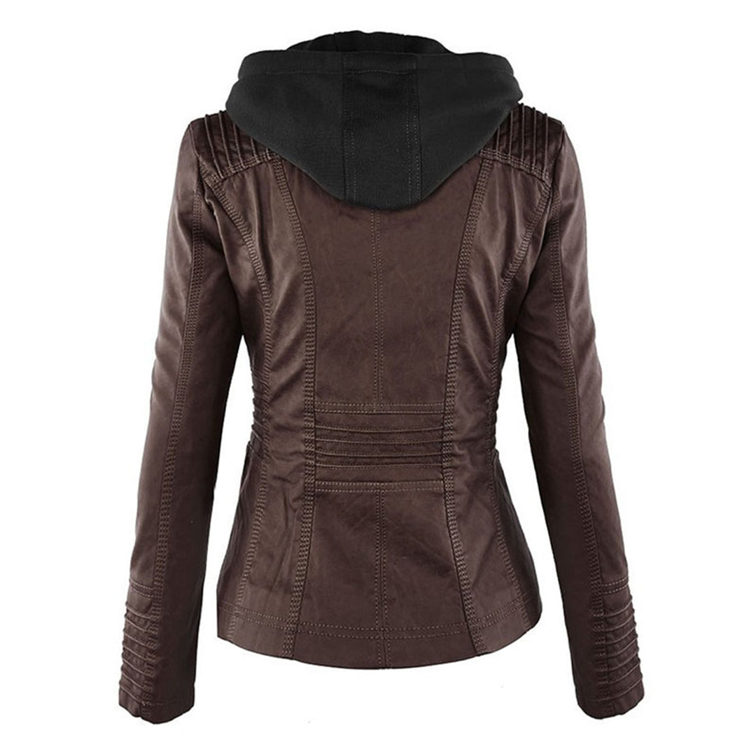 Bellini™ | Modische Lederjacke mit Kapuze