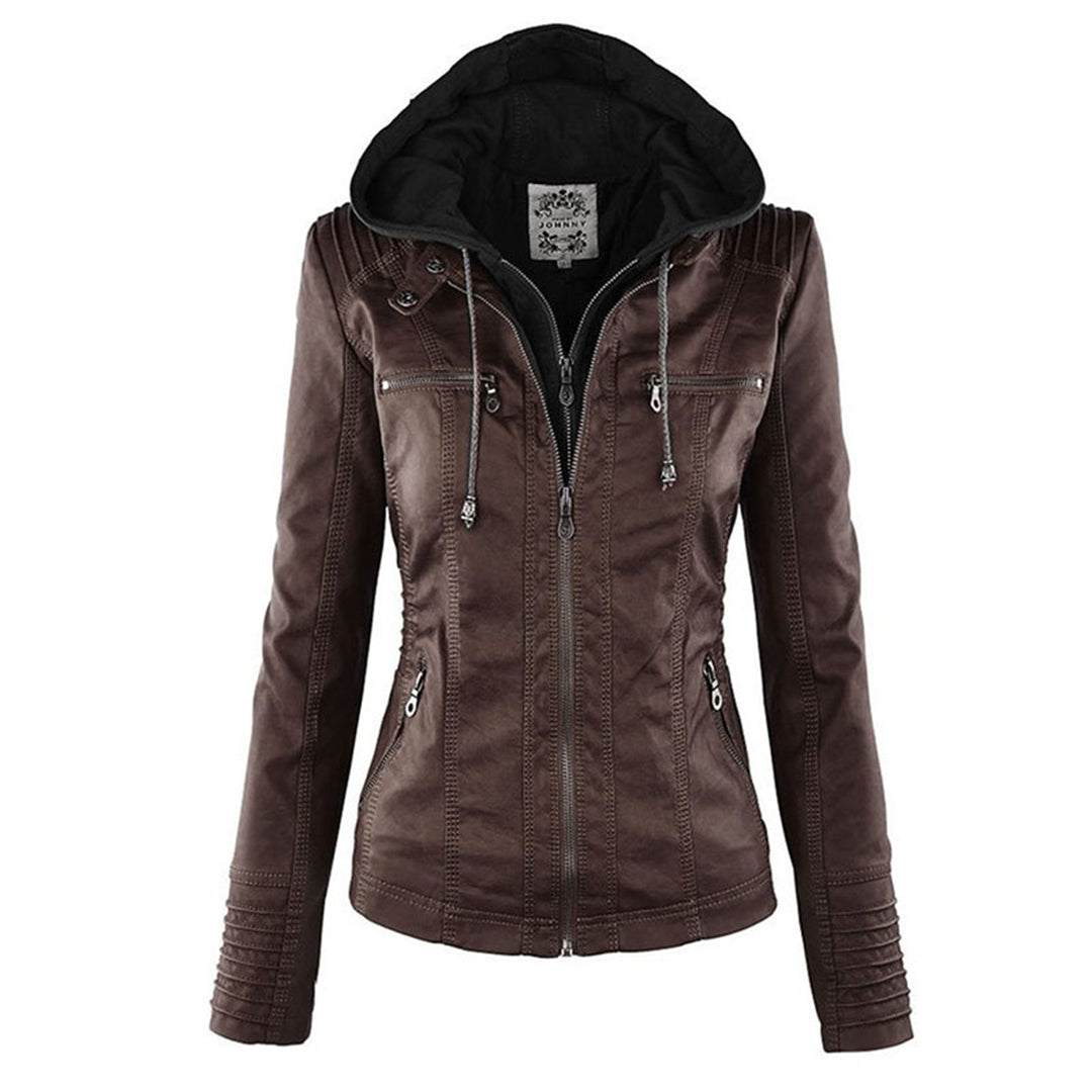 Bellini™ | Modische Lederjacke mit Kapuze