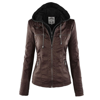 Bellini™ | Modische Lederjacke mit Kapuze