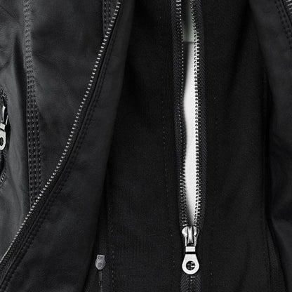 Bellini™ | Modische Lederjacke mit Kapuze