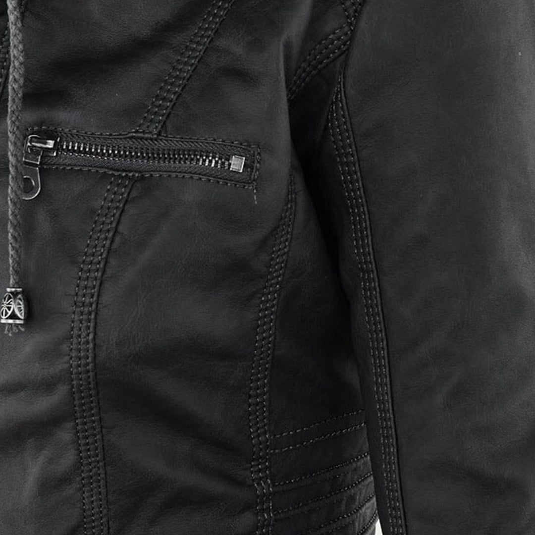 Bellini™ | Modische Lederjacke mit Kapuze