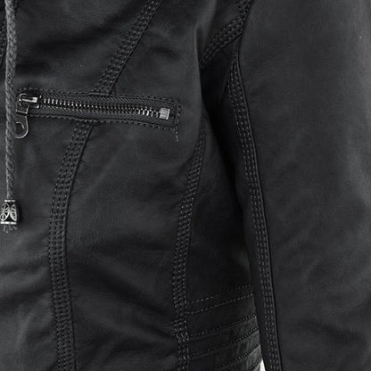 Bellini™ | Modische Lederjacke mit Kapuze