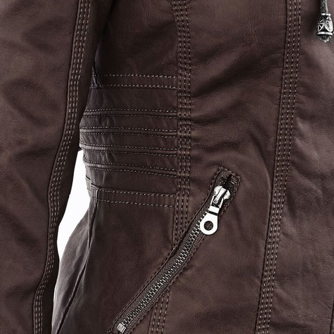 Bellini™ | Modische Lederjacke mit Kapuze