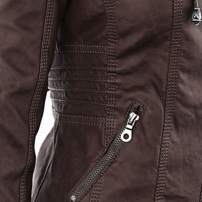 Bellini™ | Modische Lederjacke mit Kapuze