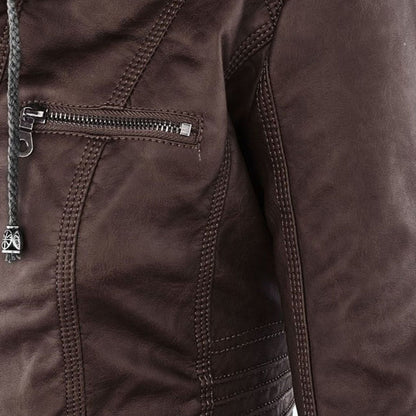 Bellini™ | Modische Lederjacke mit Kapuze