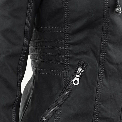 Bellini™ | Modische Lederjacke mit Kapuze