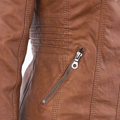 Bellini™ | Modische Lederjacke mit Kapuze