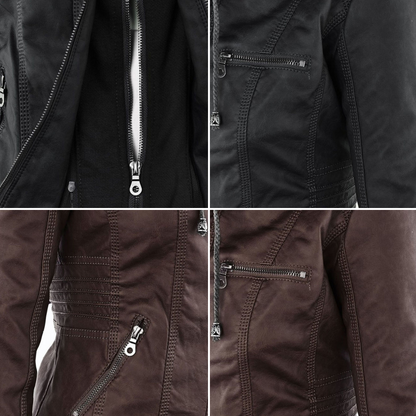 Bellini™ | Modische Lederjacke mit Kapuze