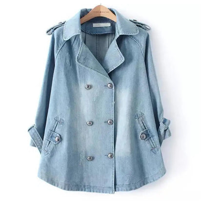 Sezina™ | Stilvoller Cape Mantel Aus Jeansstoff