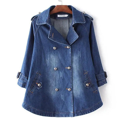 Sezina™ | Stilvoller Cape Mantel Aus Jeansstoff