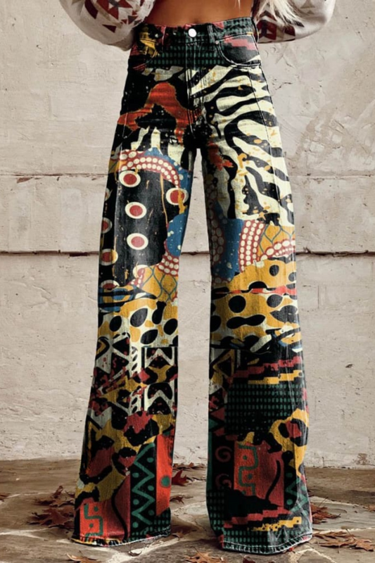 Randolph – Stilvolle Boho Vintage Hose Mit Weitem Bein