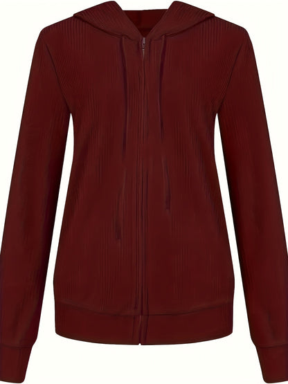 Moira™ | Langärmelige Kapuzenjacke Mit Reißverschluss Und Kordelzug