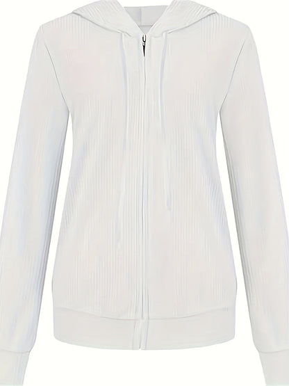 Moira™ | Langärmelige Kapuzenjacke Mit Reißverschluss Und Kordelzug