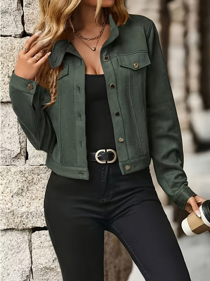 Slavica™ | Vintage Jacke Mit Langen Ärmeln Und Knöpfen Vorne